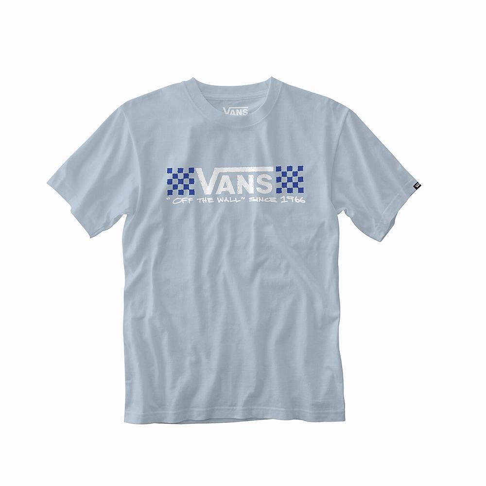 Camiseta Vans Sketchy Past Premiums Hombre Azules/Gris | APZ371402