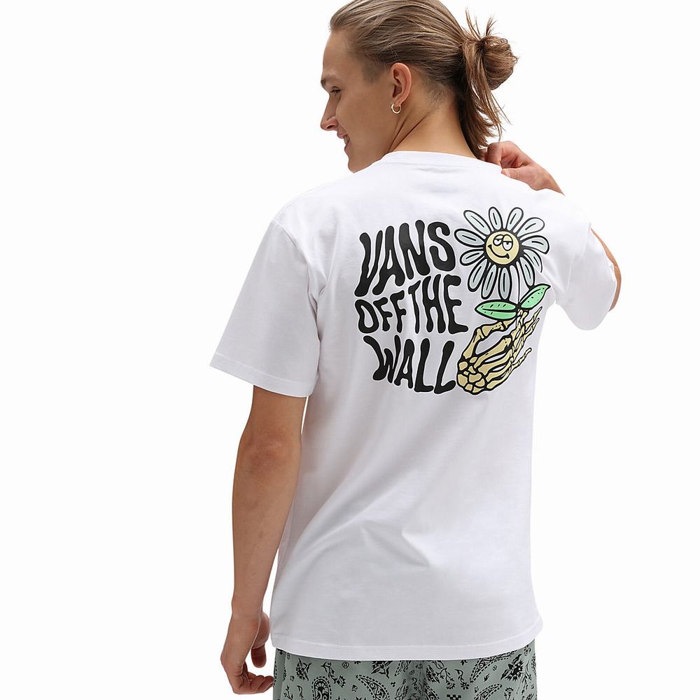 Camiseta Vans Skull Daze Hombre Blancas | KNG234786