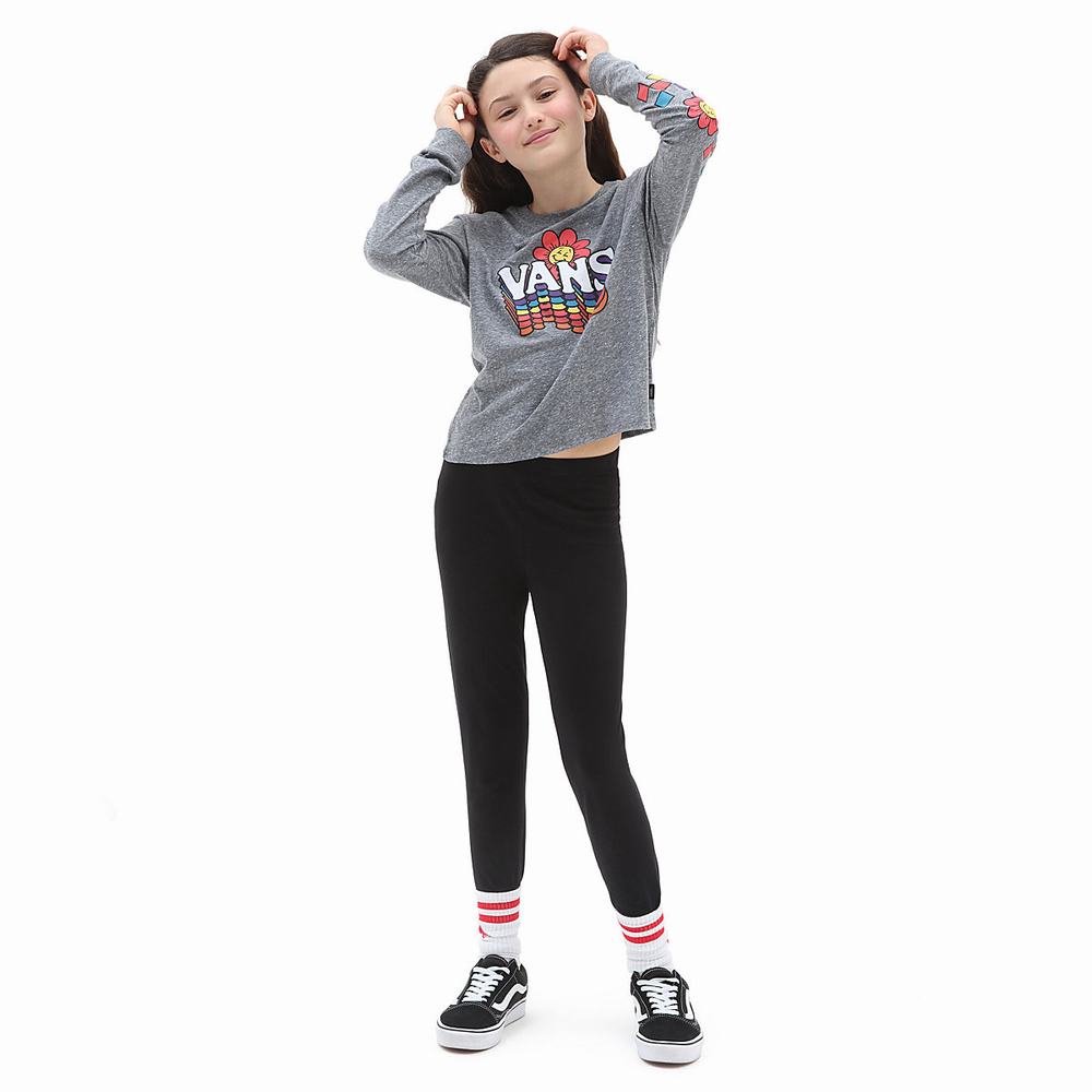 Camiseta Vans Smile Repeater Long Sleeve Shorty Tee (8-14 years) Niños Gris | OMJ674039