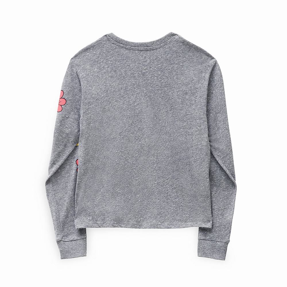 Camiseta Vans Smile Repeater Long Sleeve Shorty Tee (8-14 years) Niños Gris | OMJ674039