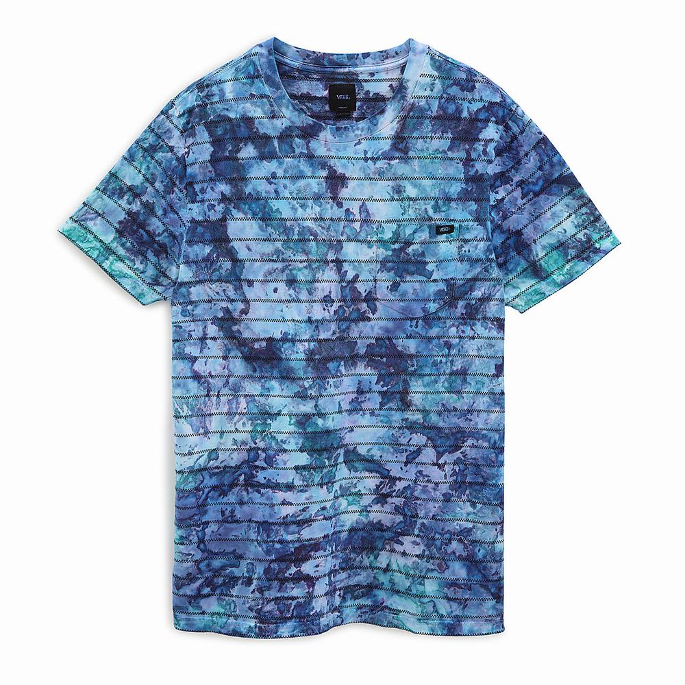 Camiseta Vans Tie Dye Checkerstripe Hombre Moradas | PQT846352