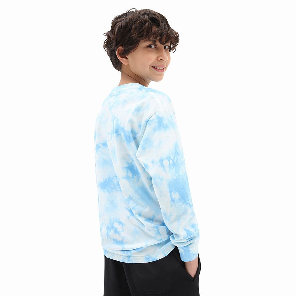 Camiseta Vans Tie Dye Long Sleeve (8-14 years) Niños Azules | BXF342761