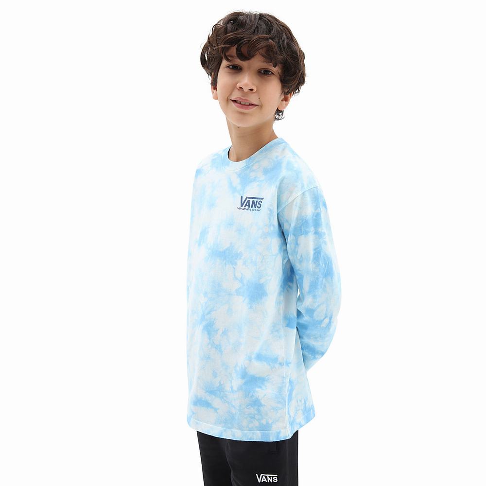 Camiseta Vans Tie Dye Long Sleeve (8-14 years) Niños Azules | BXF342761