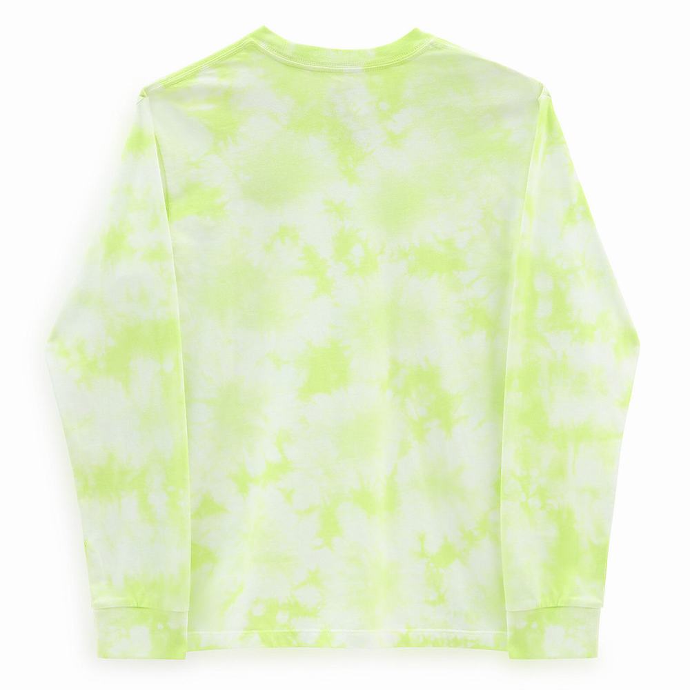 Camiseta Vans Tie Dye Long Sleeve (8-14 years) Niños Amarillo/Blancas | UWT104586