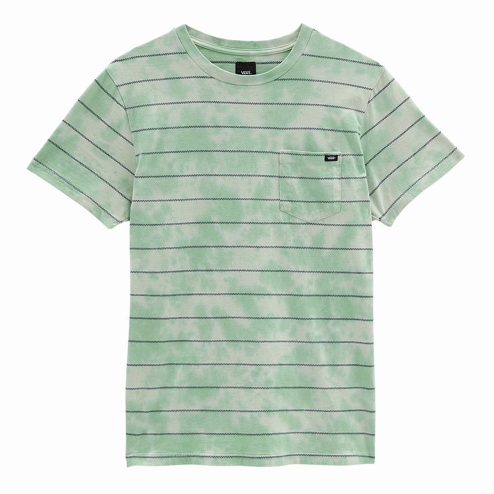 Camiseta Vans Tiedye Checkerstripe II Hombre Verde | YWS738940