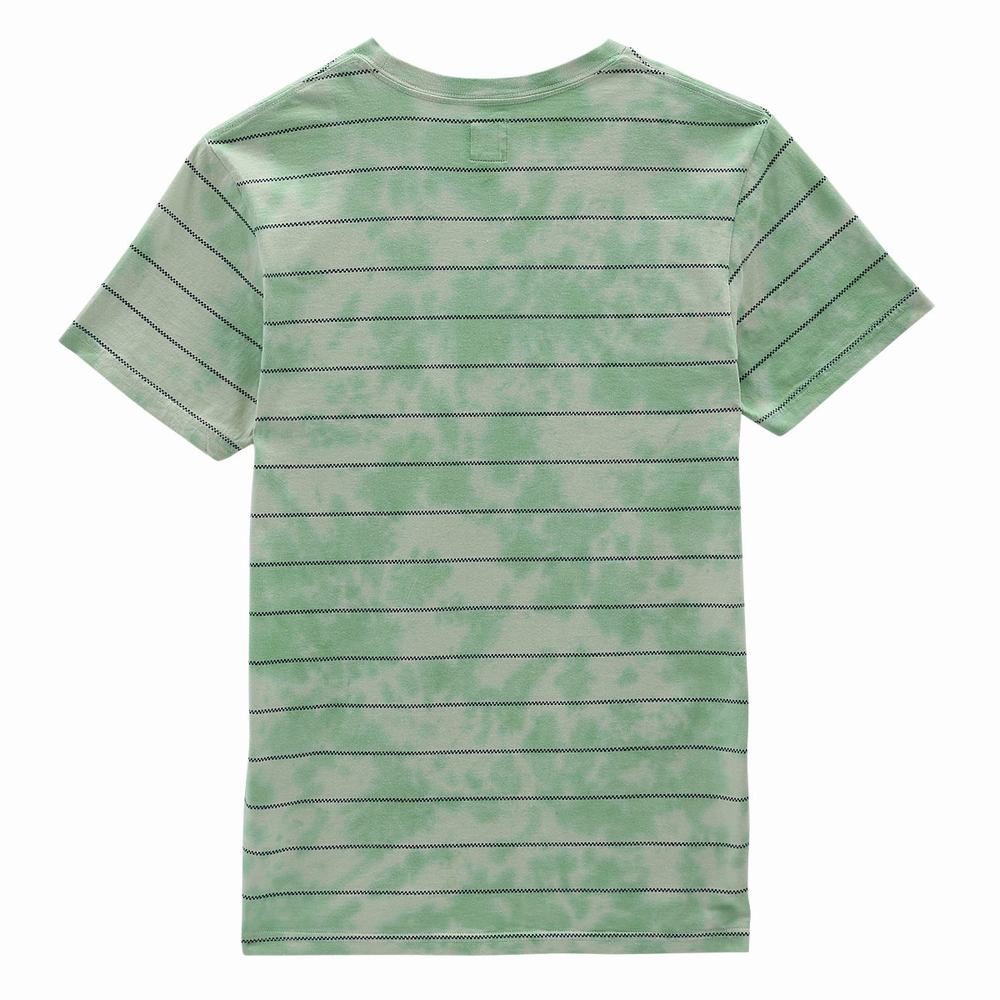 Camiseta Vans Tiedye Checkerstripe II Hombre Verde | YWS738940