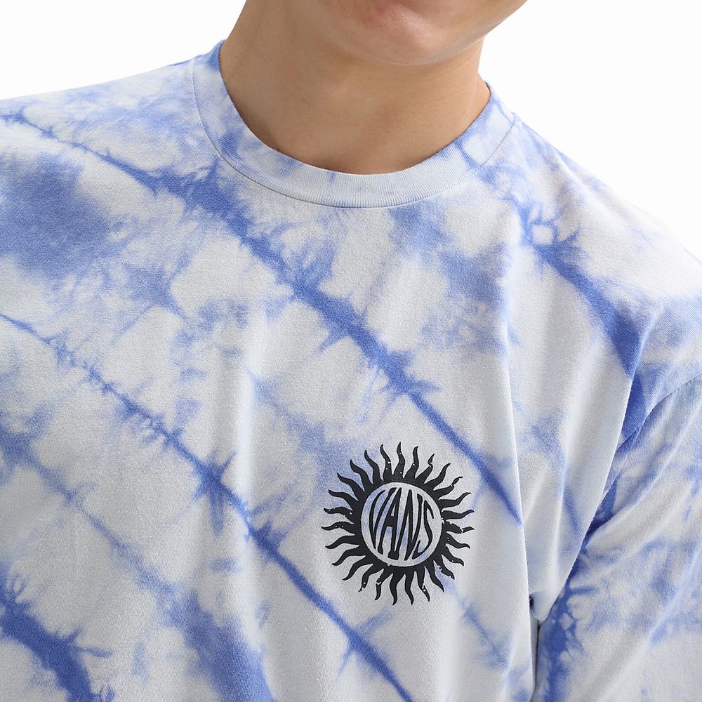 Camiseta Vans Trippy Thoughts Tie Dye Hombre Azules/Gris | TMV507643