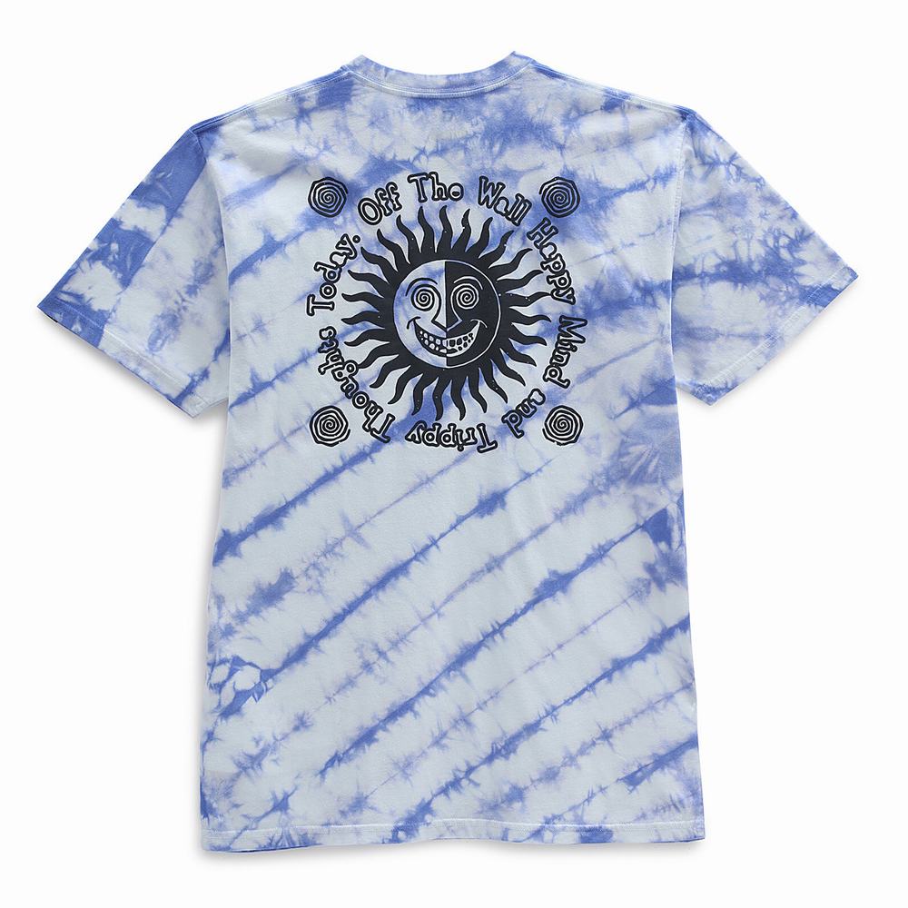 Camiseta Vans Trippy Thoughts Tie Dye Hombre Azules/Gris | TMV507643