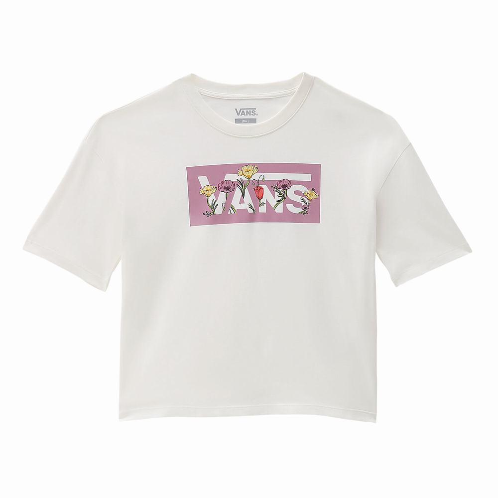 Camiseta Vans Tussy Boxy Mujer Blancas | MSE416752