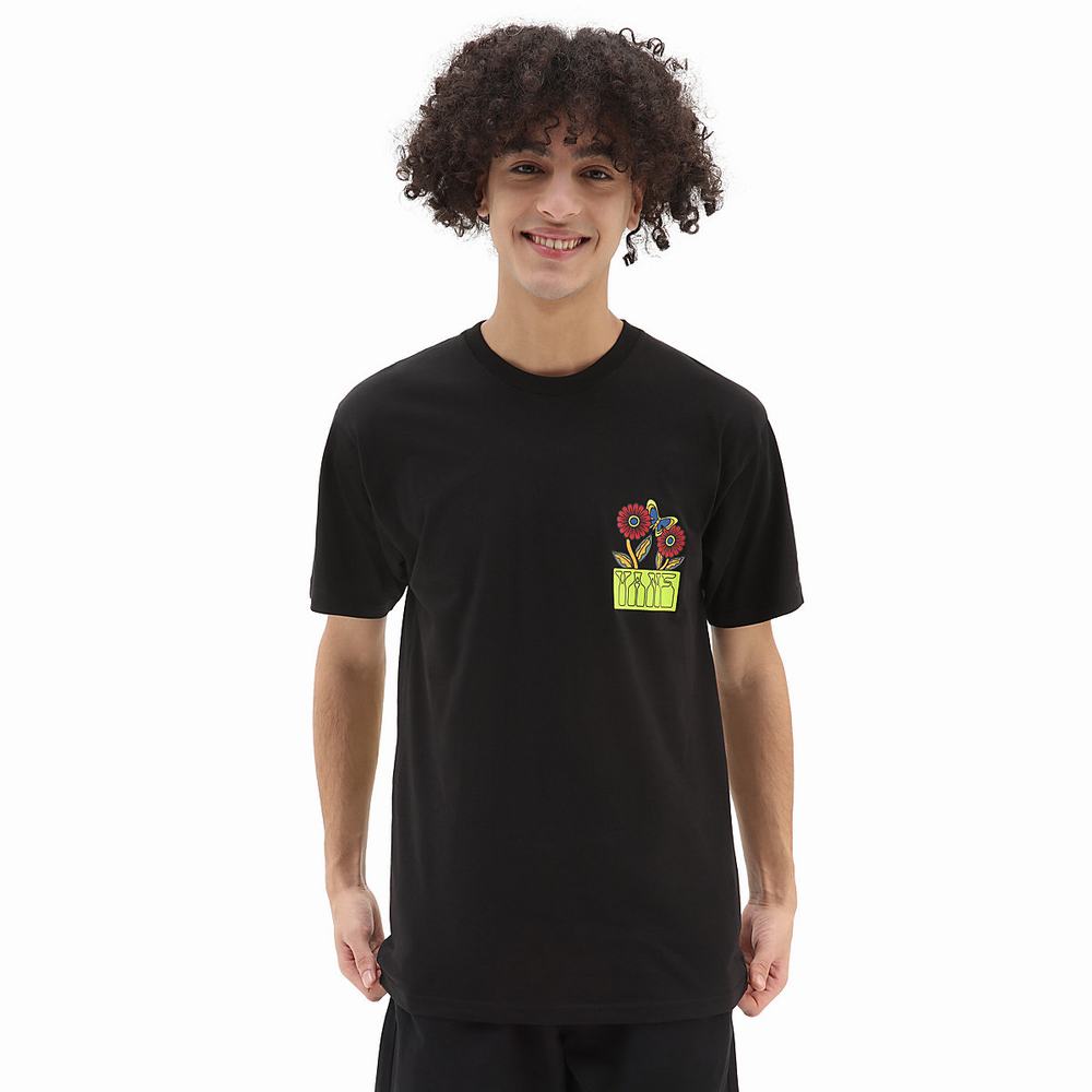 Camiseta Vans Vibin Hombre Negras | HKV174895