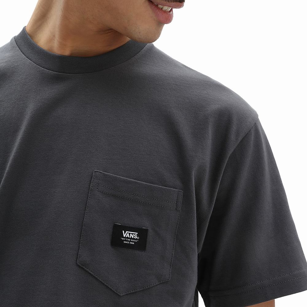 Camiseta Vans Woven Patch Pocket Hombre Gris | AYE683504