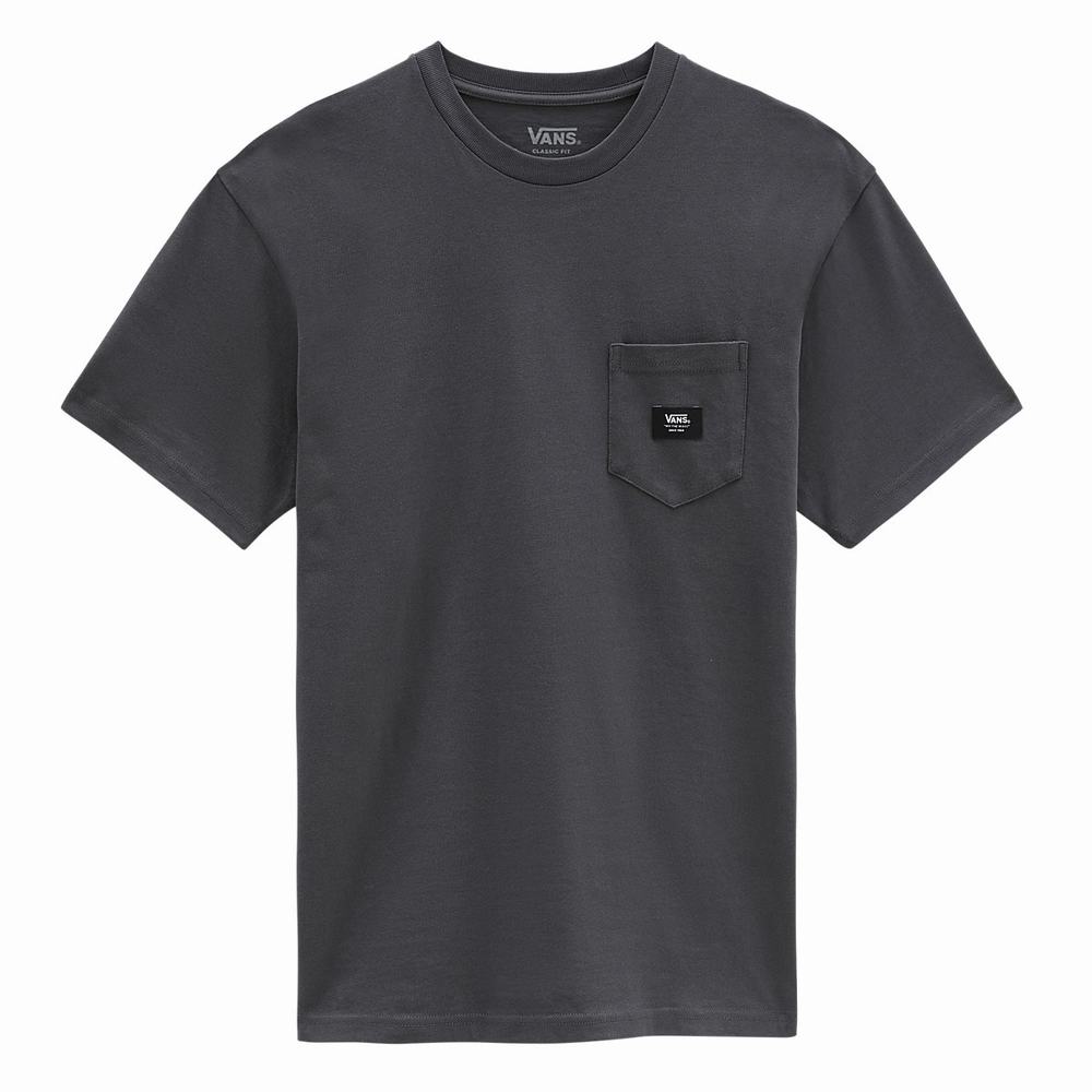 Camiseta Vans Woven Patch Pocket Hombre Gris | AYE683504