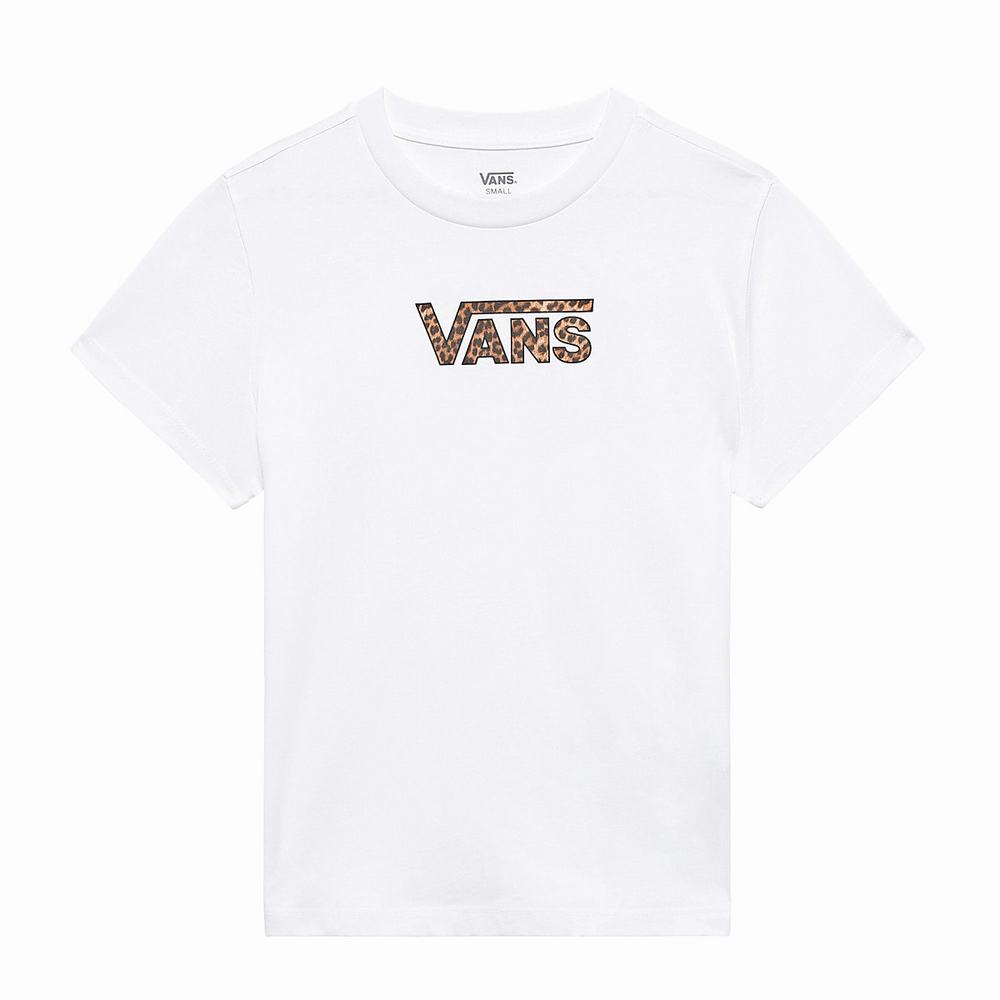 Camiseta Vans Wyld Leopard Mujer Blancas | UNM578406