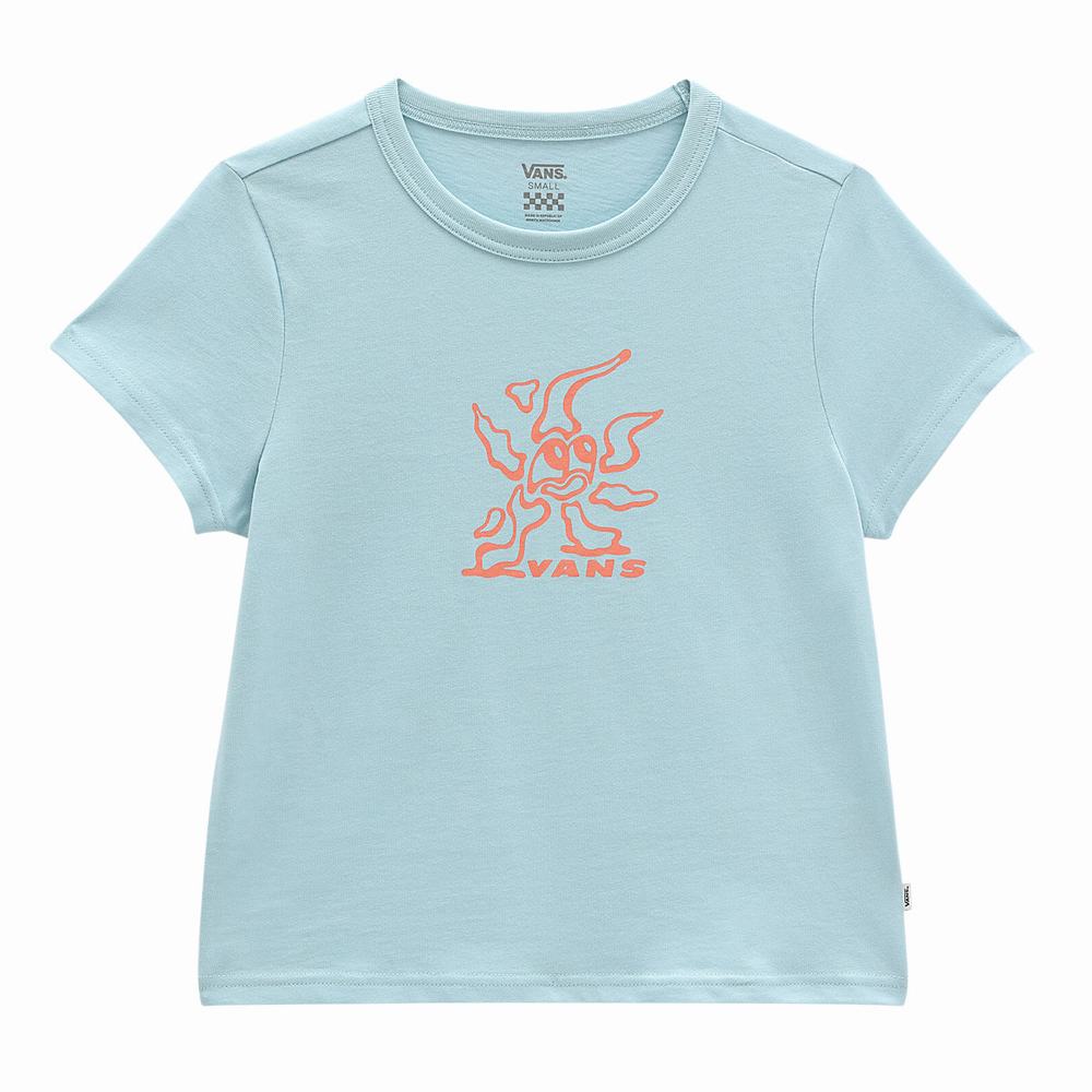 Camiseta Vans X CURREN X KNOST MINI TEE AQUATIC Mujer Azules | GSM128963