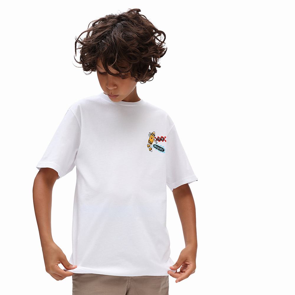 Camiseta Vans X Crayola Beach Van (8-14 years) Niños Blancas | NJY358294