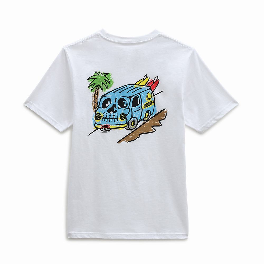 Camiseta Vans X Crayola Beach Van (8-14 years) Niños Blancas | NJY358294