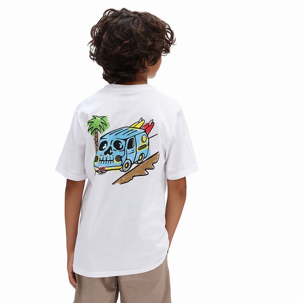 Camiseta Vans X Crayola Beach Van (8-14 years) Niños Blancas | NJY358294