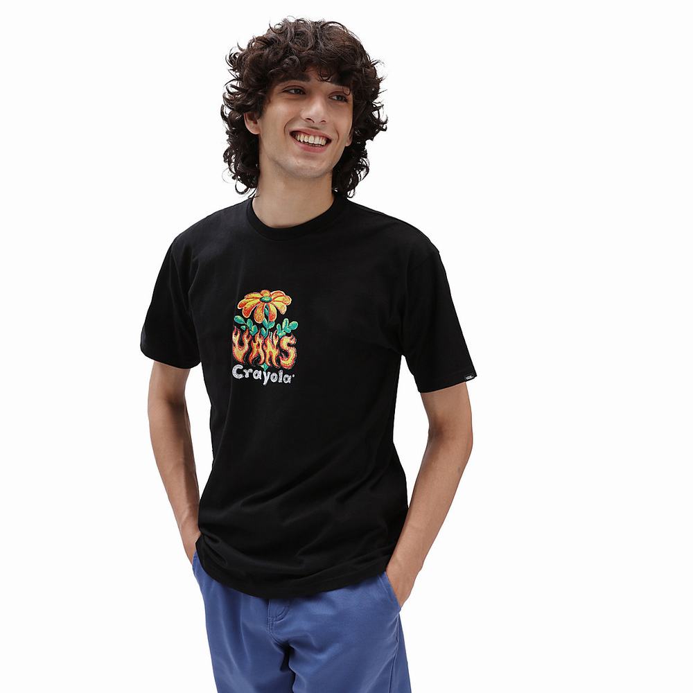 Camiseta Vans X Crayola Hot Flower Hombre Negras | XNU914385