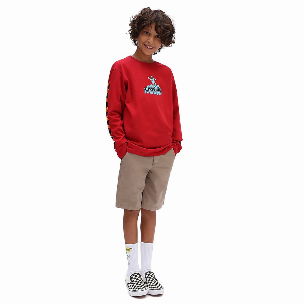 Camiseta Vans X Crayola Long Sleeve (8-14 years) Niños Rojas | OLD103967