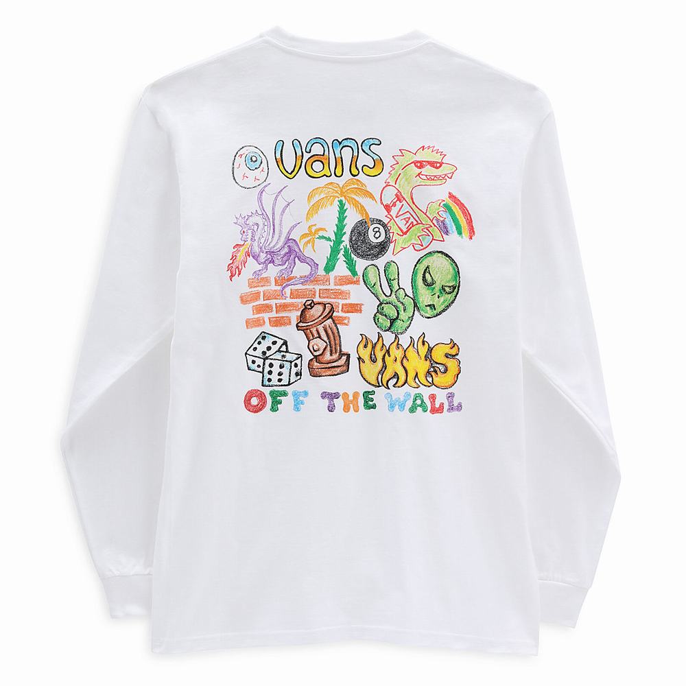 Camiseta Vans X Crayola Mail Doodle Hombre Blancas | NCQ468051