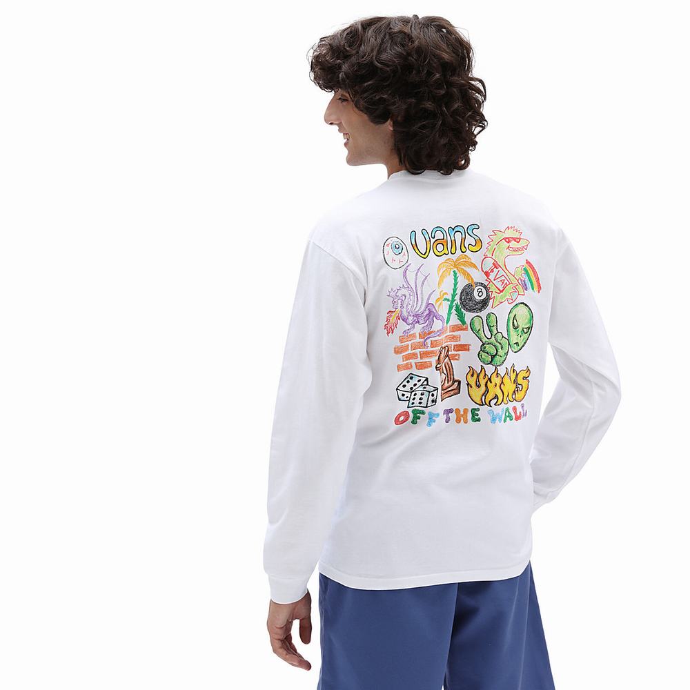 Camiseta Vans X Crayola Mail Doodle Hombre Blancas | NCQ468051