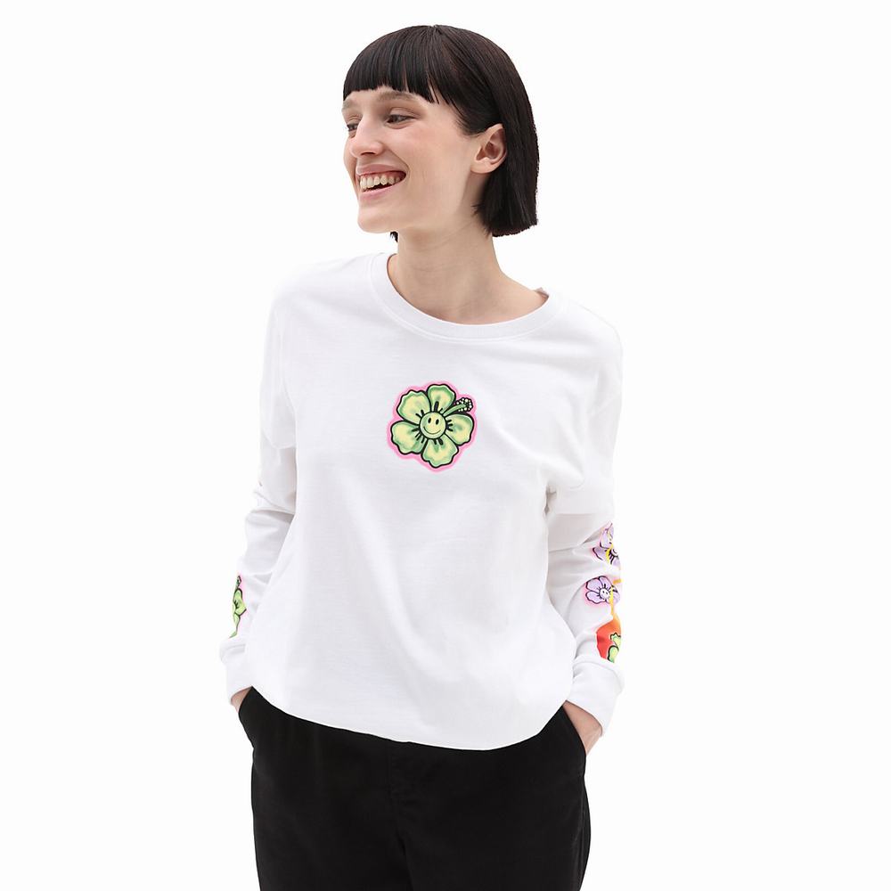 Camiseta Vans X EM on Holiday Long sleeve BFF Mujer Blancas | ERL340156