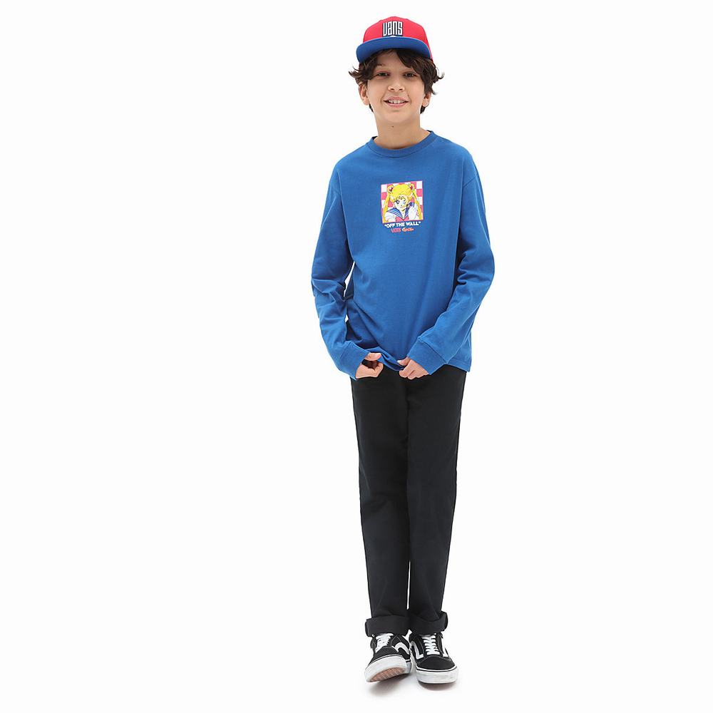 Camiseta Vans X Pretty Guardian Sailor Moon Estampadas Long Sleeve (8-14 years) Niños Azules | AJP956138