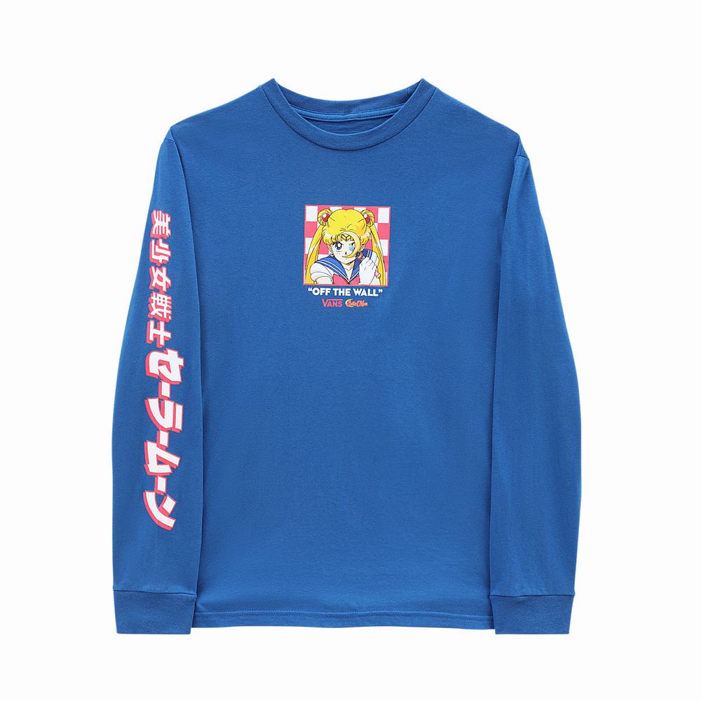 Camiseta Vans X Pretty Guardian Sailor Moon Estampadas Long Sleeve (8-14 years) Niños Azules | AJP956138