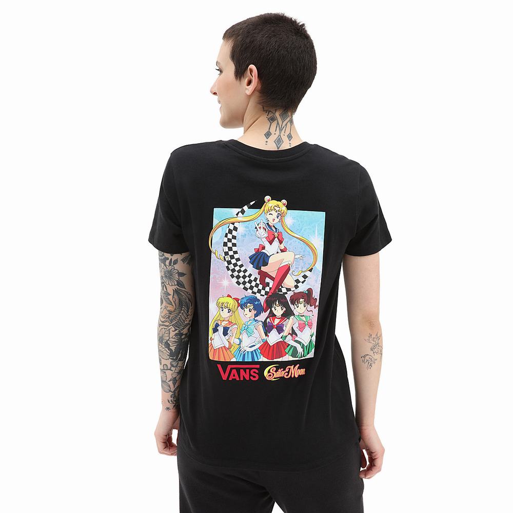 Camiseta Vans X Pretty Guardian Sailor Moon BFF Crew Mujer Negras | JCB427539