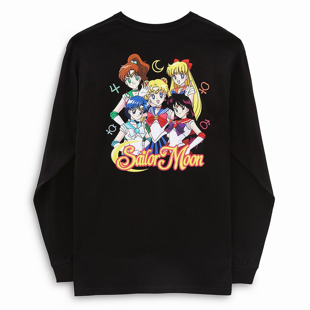 Camiseta Vans X Pretty Guardian Sailor Moon Estampadas Long Sleeve Hombre Negras | NKA671034