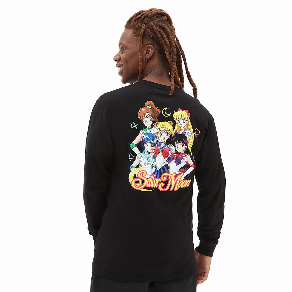 Camiseta Vans X Pretty Guardian Sailor Moon Estampadas Long Sleeve Hombre Negras | NKA671034