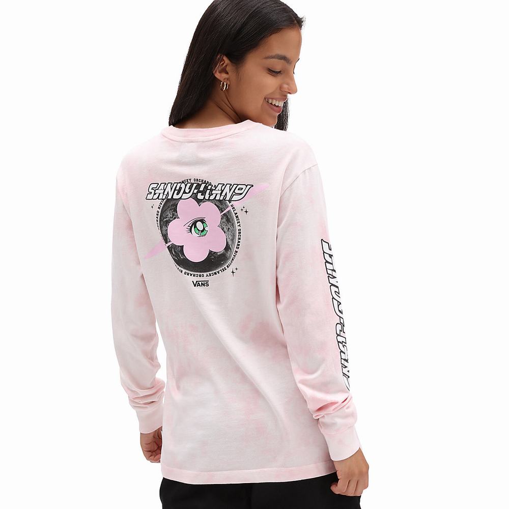 Camiseta Vans X Sandy Liang Long Sleeve Crew Mujer Rosas | DZP320687