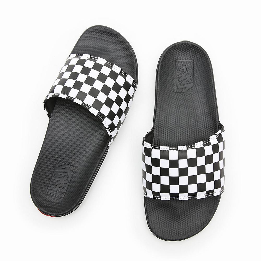 Chanclas Vans Checkerboard La Costa Hombre Negras/Blancas | EYM320958