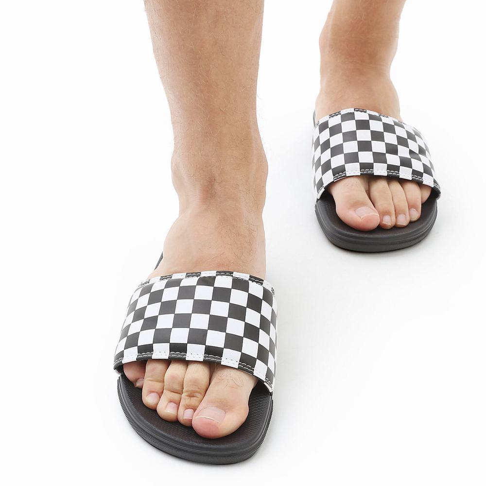 Chanclas Vans Checkerboard La Costa Hombre Negras/Blancas | EYM320958