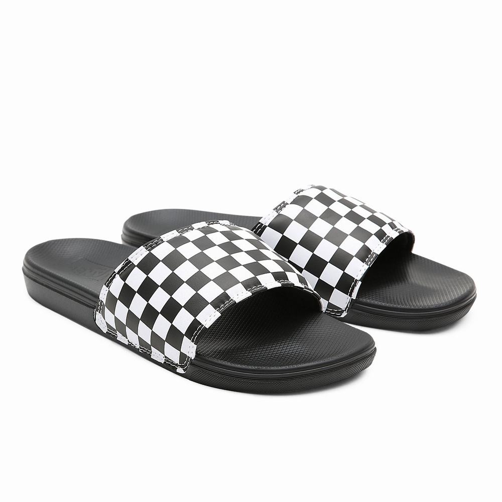 Chanclas Vans Checkerboard La Costa Hombre Negras/Blancas | EYM320958