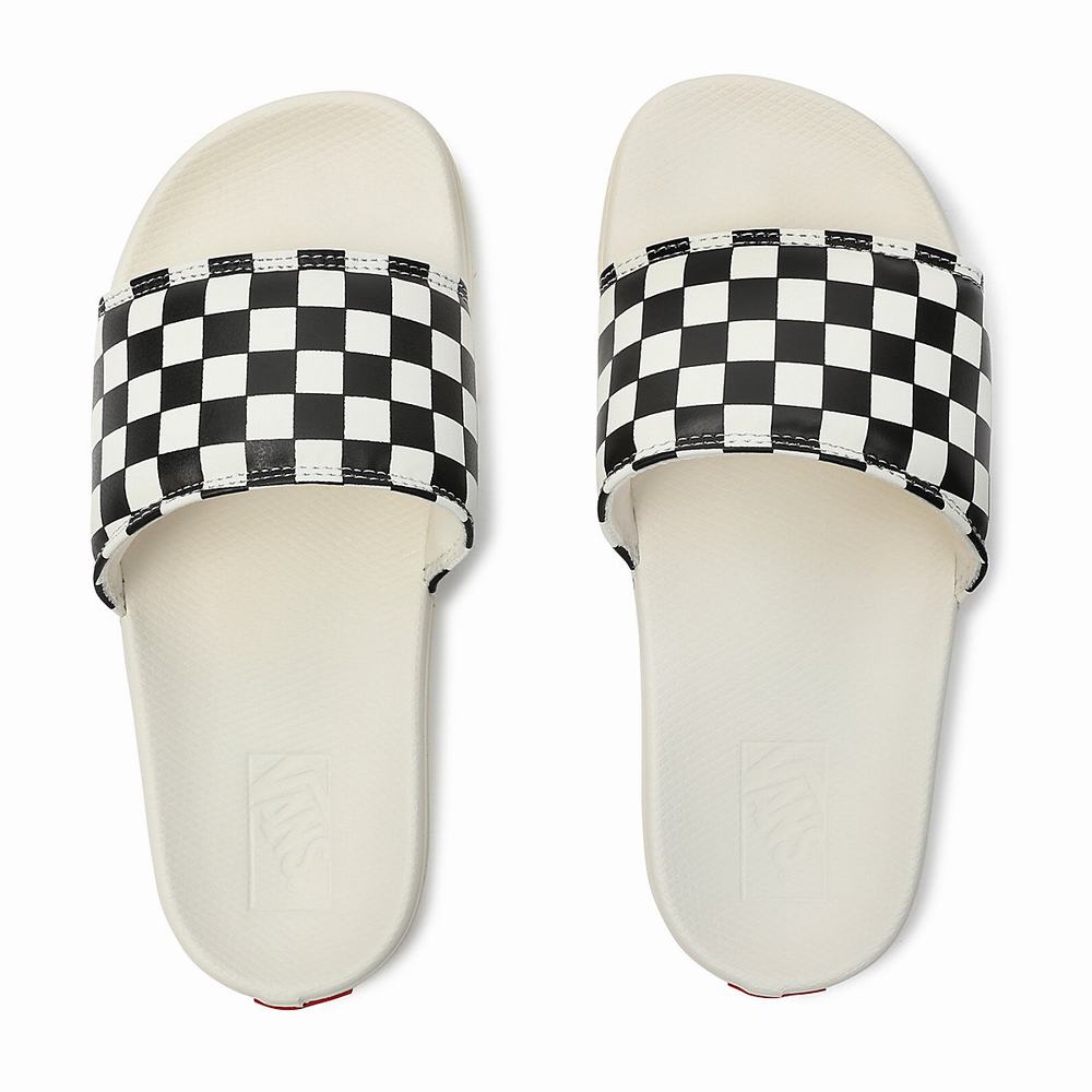 Chanclas Vans Checkerboard La Costa Mujer Negras/Blancas | AKX698051