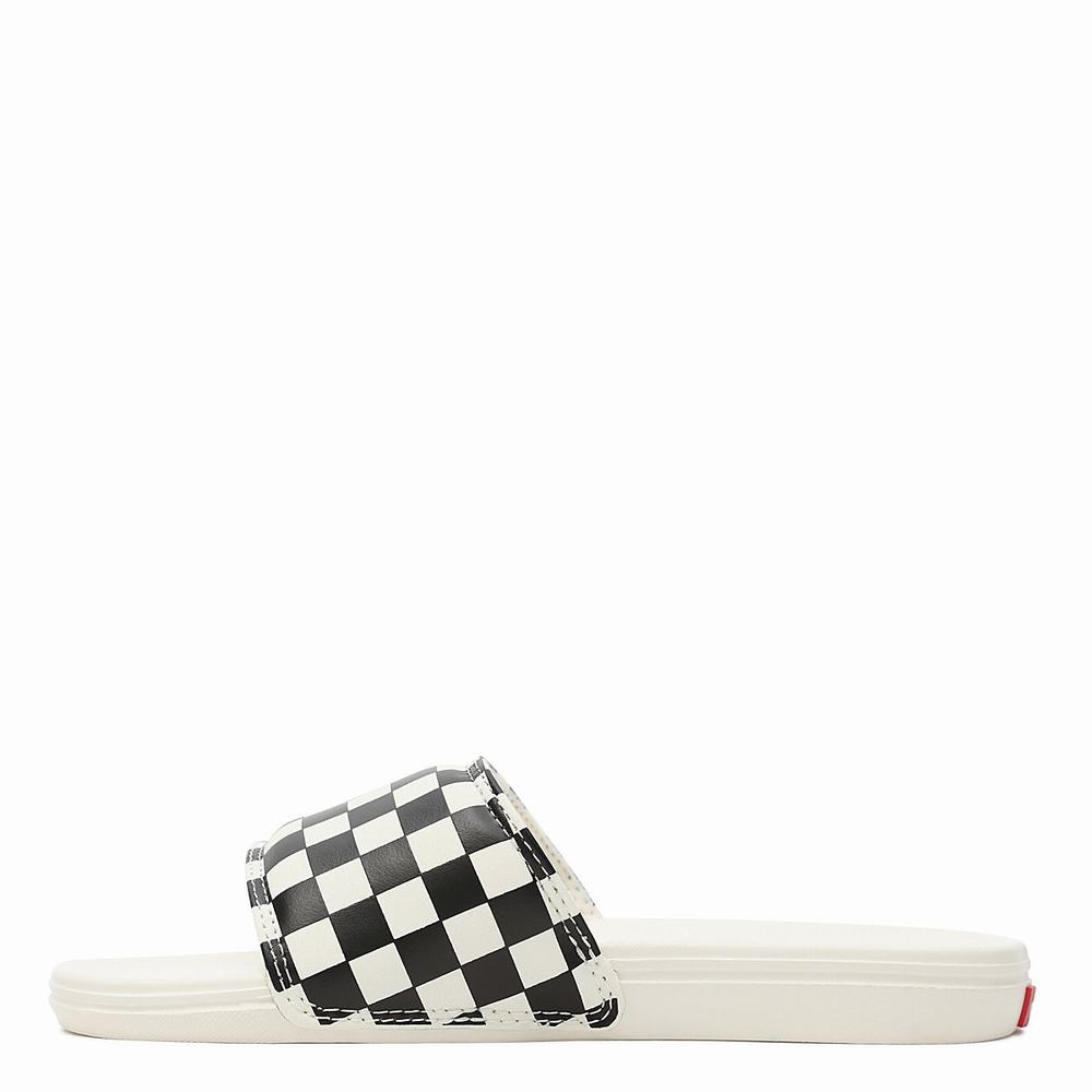 Chanclas Vans Checkerboard La Costa Mujer Negras/Blancas | AKX698051