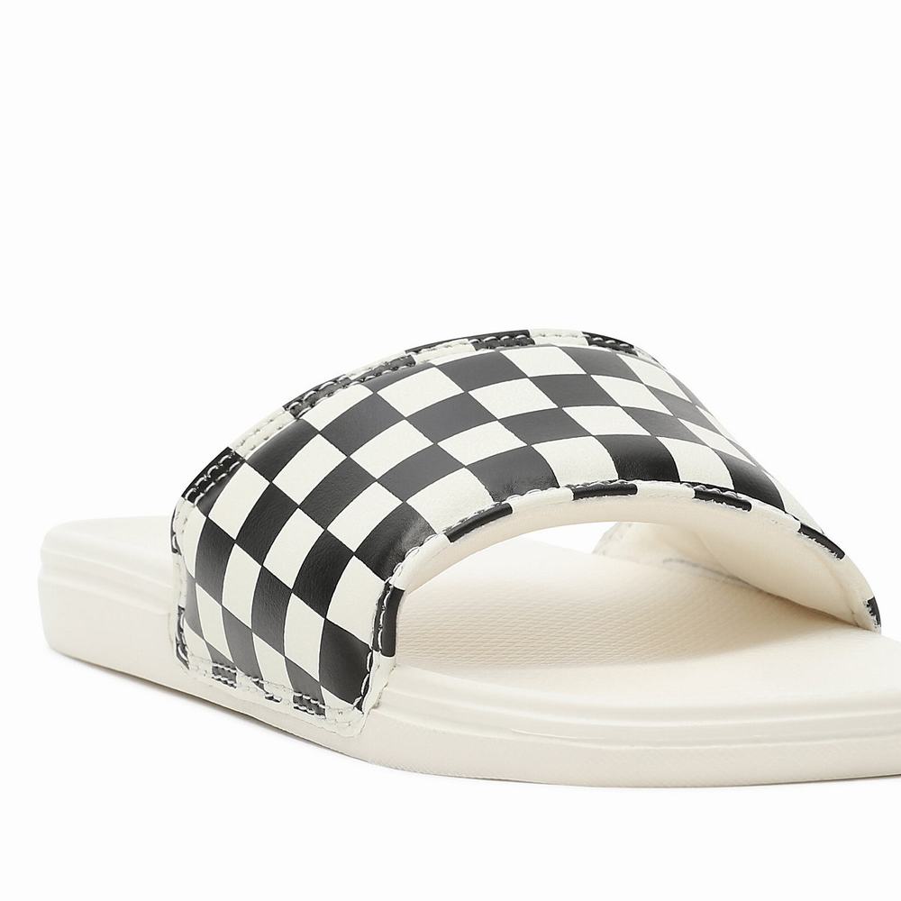 Chanclas Vans Checkerboard La Costa Mujer Negras/Blancas | AKX698051