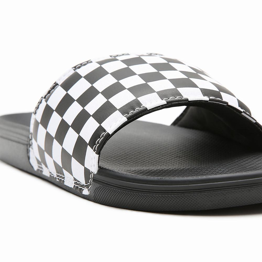 Chanclas Vans Checkerboard La Costa Mujer Negras/Blancas | JTN075268