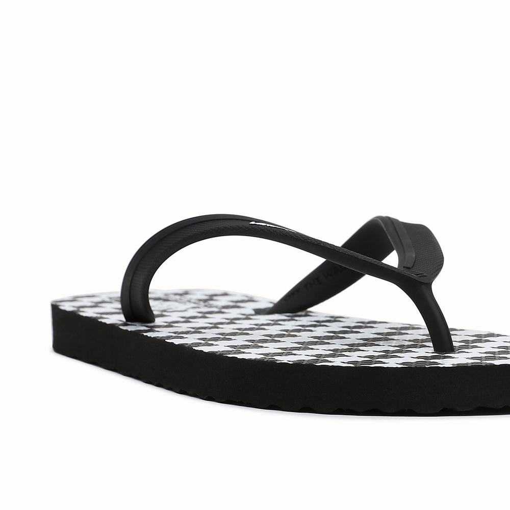 Chanclas Vans Checkerboard Makena Hombre Negras/Blancas | WUG287193