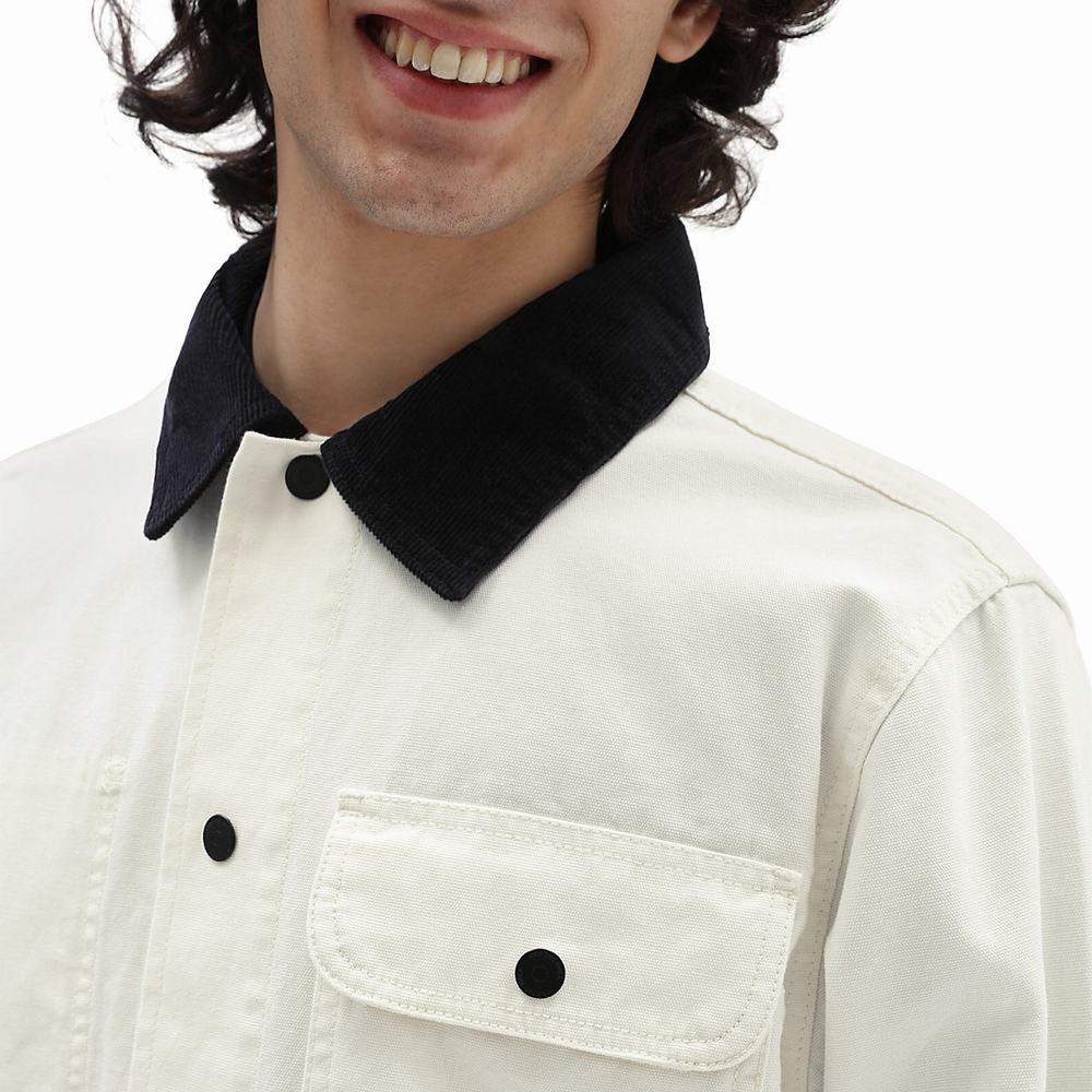 Chaquetas Vans Desert Pack Drill Hombre Blancas | QGD589621