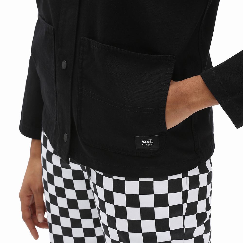 Chaquetas Vans Drill Chore Mujer Negras | OPM837150