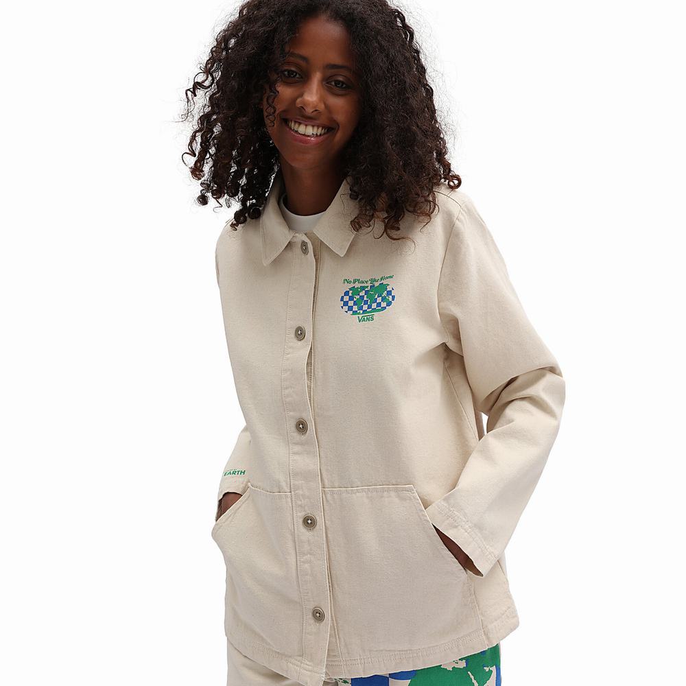 Chaquetas Vans Eco Positivity Mujer Blancas | OIV341862