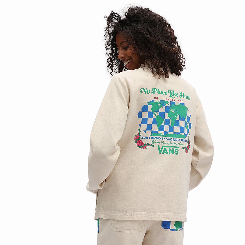 Chaquetas Vans Eco Positivity Mujer Blancas | OIV341862