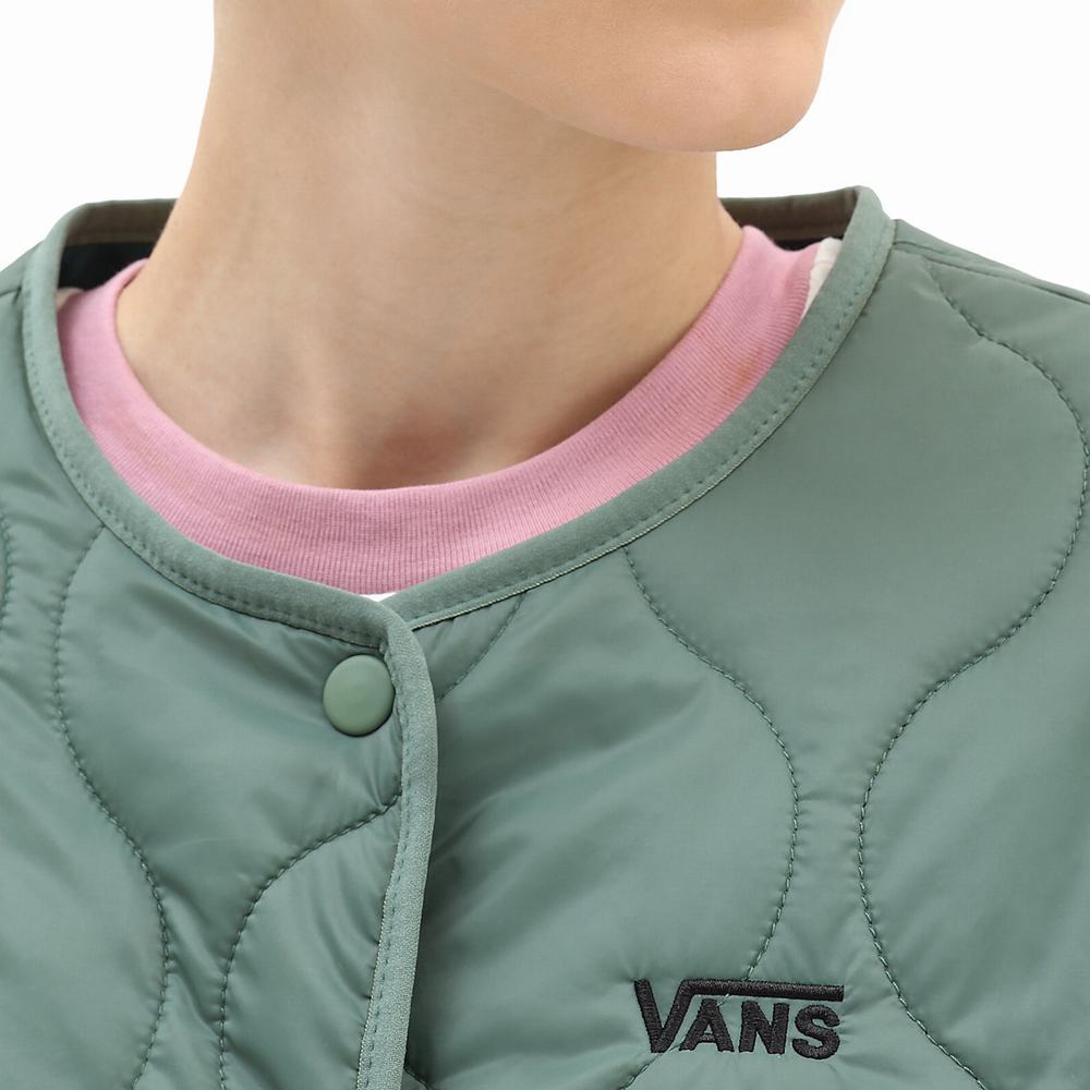 Chaquetas Vans Forces Corta Reversible Liner Mujer Verde | DEY432618