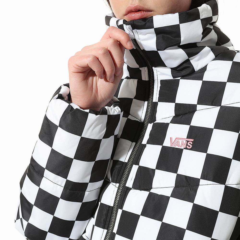 Chaquetas Vans Foundry V Printed Puffer MTE Mujer Negras/Blancas | NMJ563281