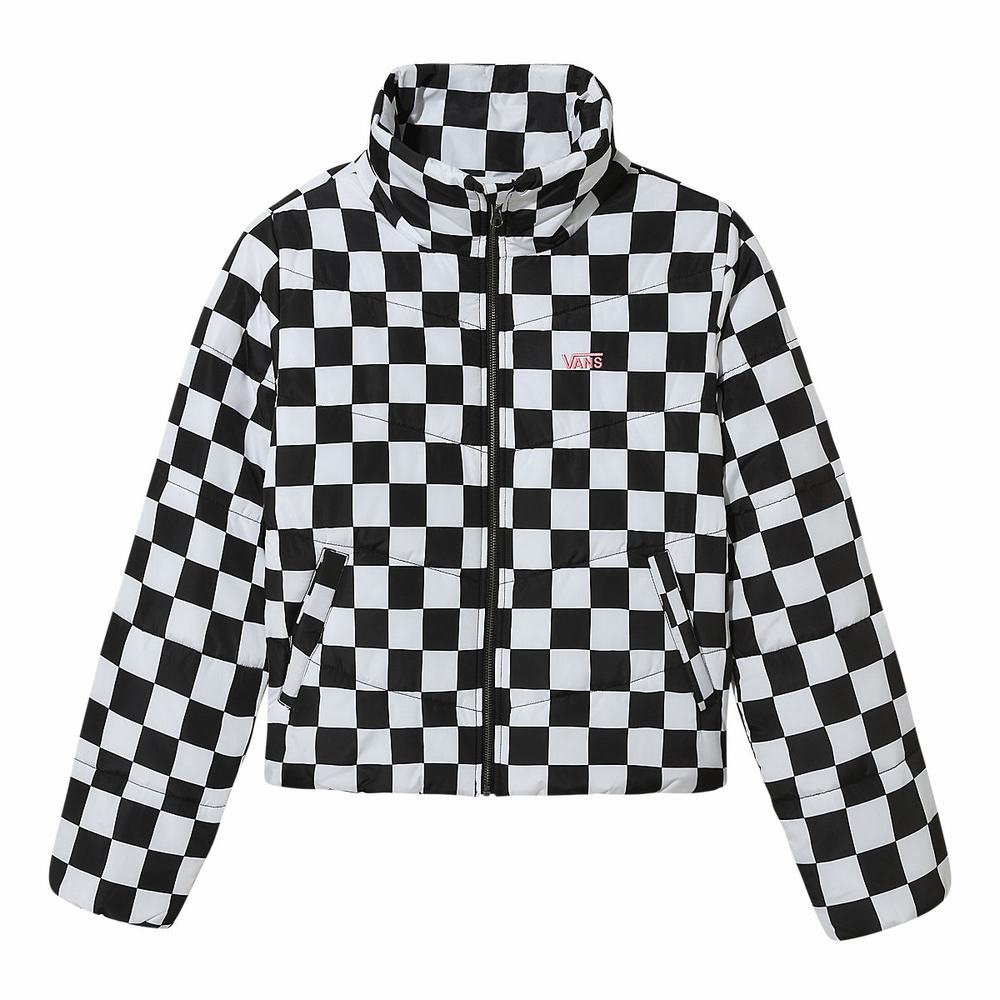 Chaquetas Vans Foundry V Printed Puffer MTE Mujer Negras/Blancas | NMJ563281