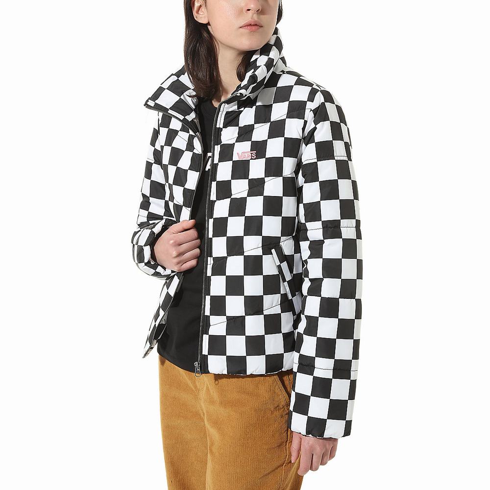 Chaquetas Vans Foundry V Printed Puffer MTE Mujer Negras/Blancas | NMJ563281