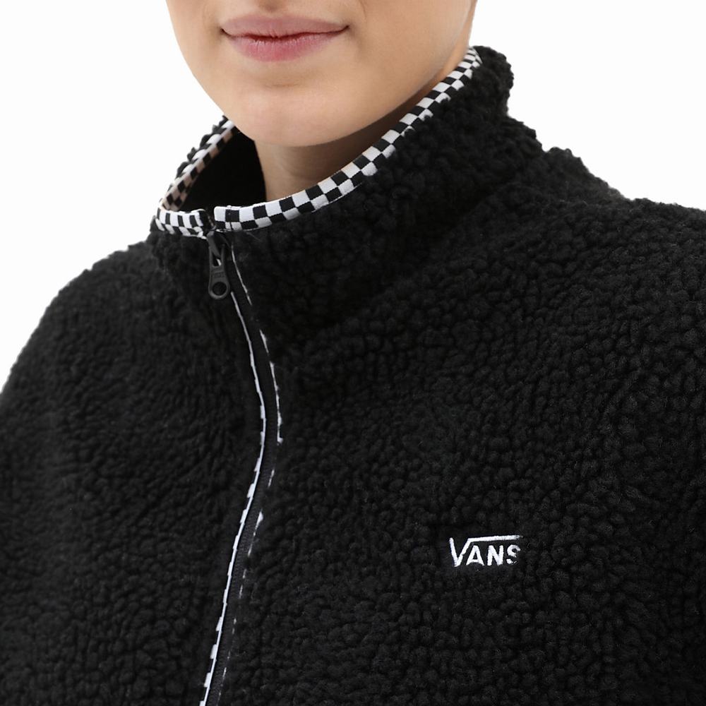 Chaquetas Vans Griffen Sherpa Zip Mujer Negras | TMJ026831