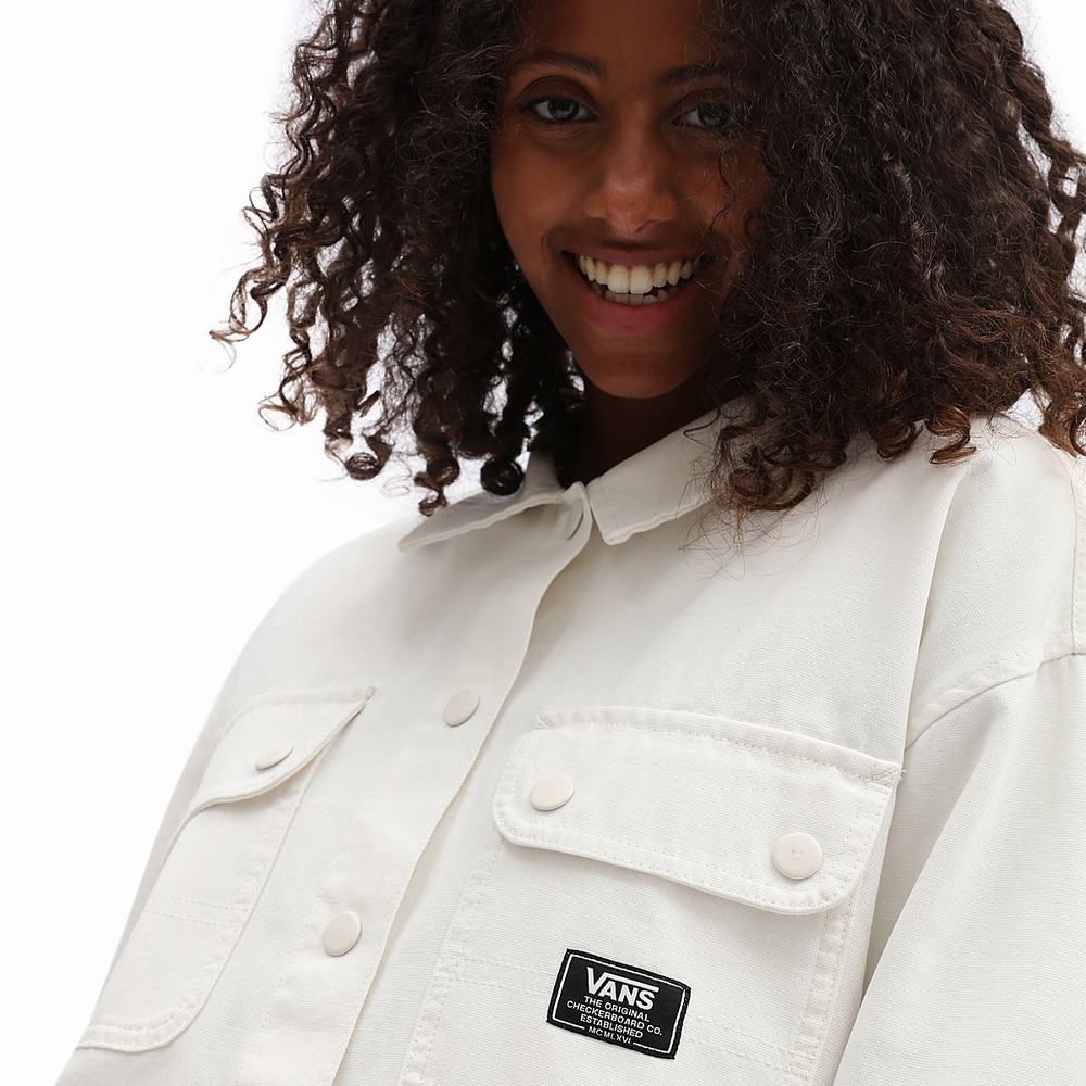 Chaquetas Vans Ground Trabajo Mujer Blancas | LVD708694